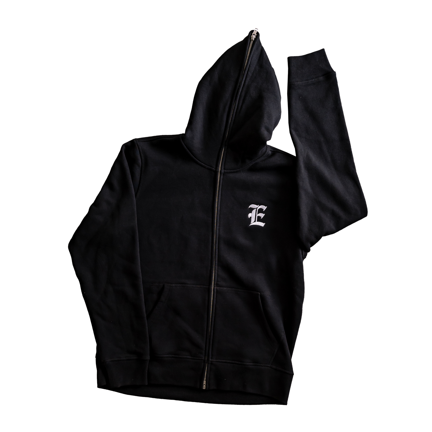 Black Double Zipper Hoodie