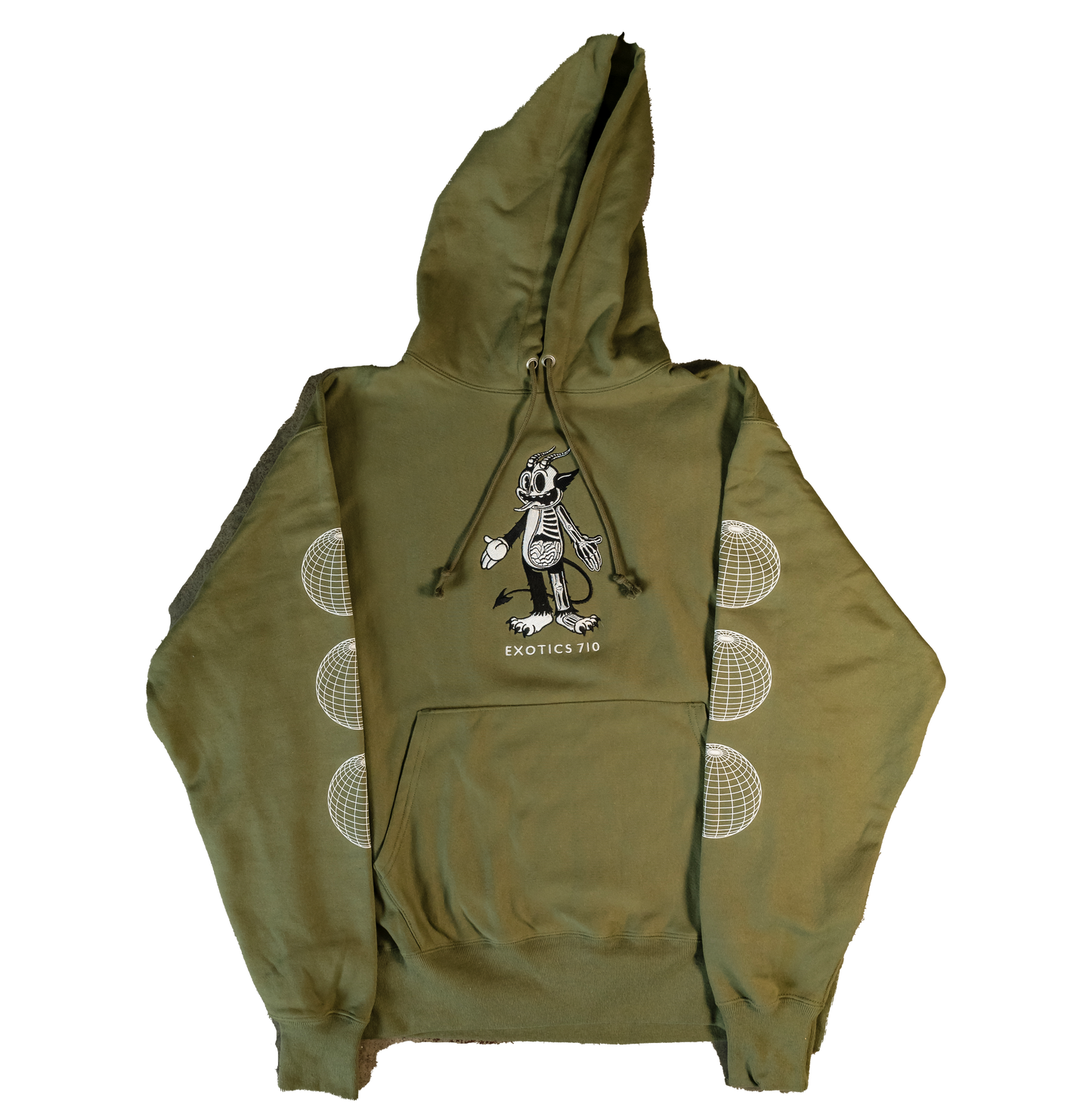 Half Dead Embroidered Hoodie (Olive Green)