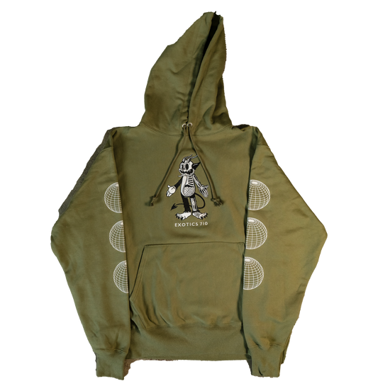 Half Dead Embroidered Hoodie (Olive Green)